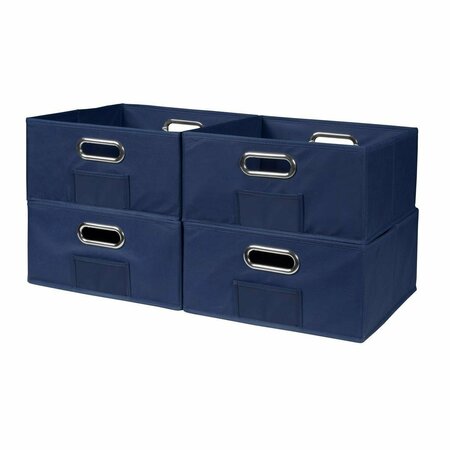 PLANON Cubo Half-Size Foldable Fabric Storage Bins; Blue - Set of 4 PL3738192